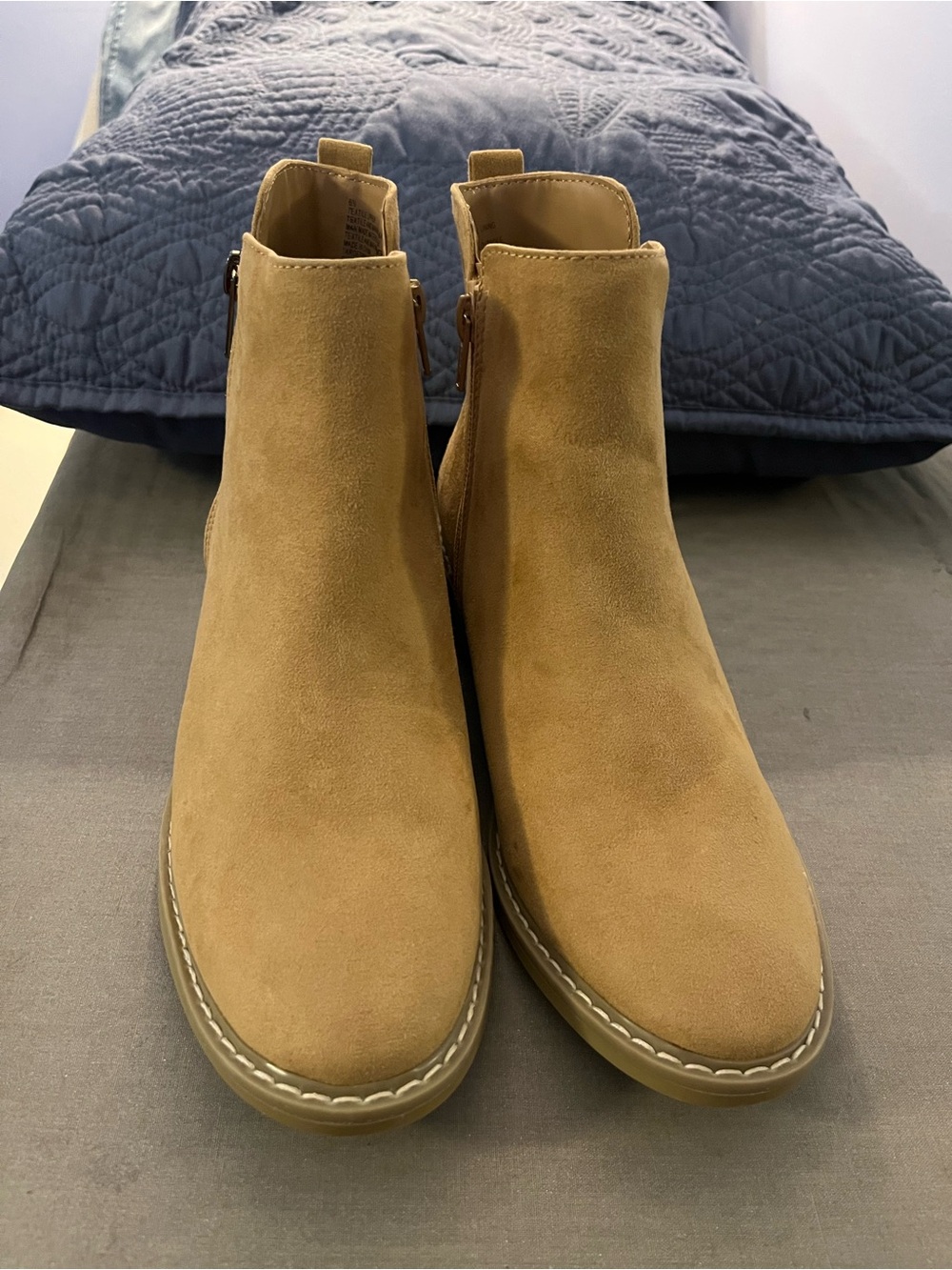 Universal Thread Women’s Tan Suede Ankle Boots - Zip Closure